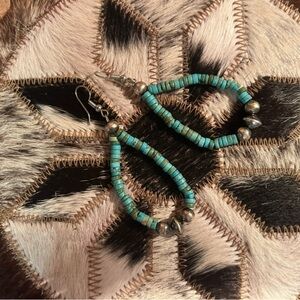 Turquoise & Sterling Pearl earrings
